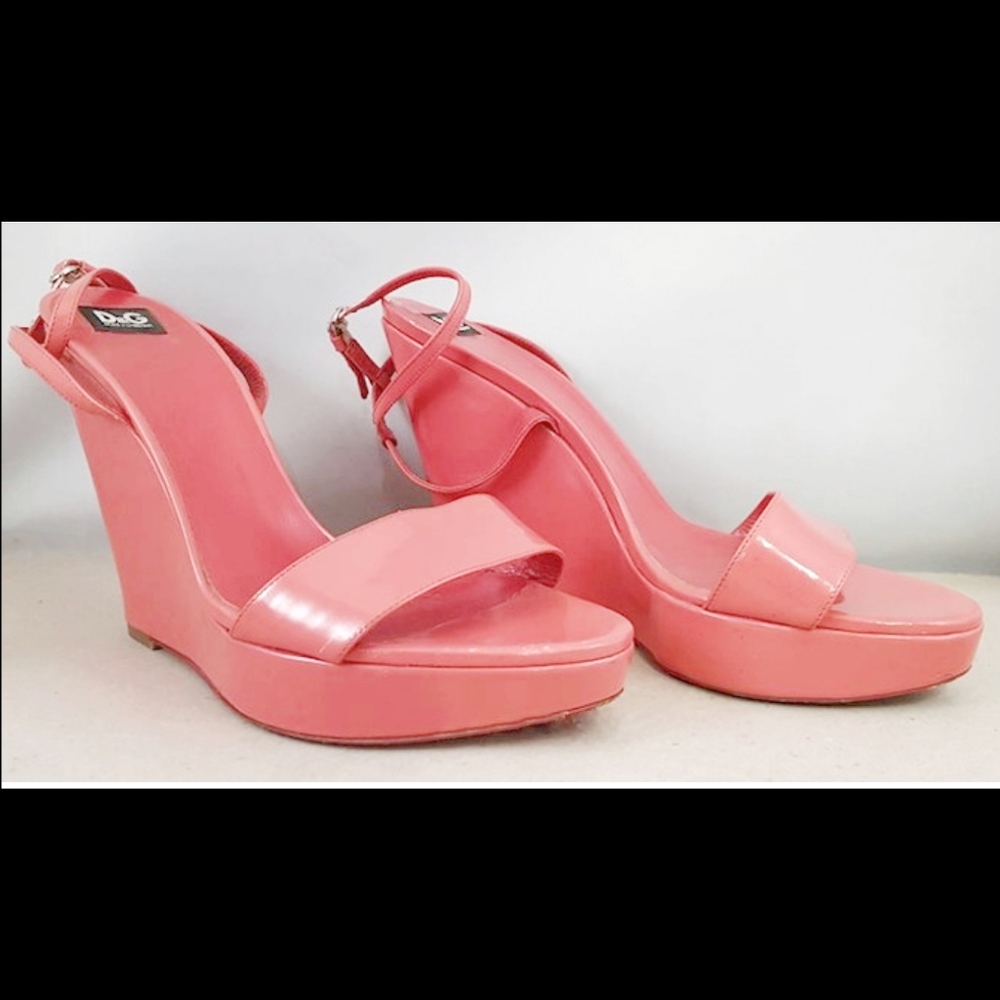 Dolce & Gabanna Coral Pink Fierce Platform Wedges